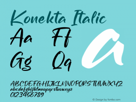 Konekta Italic Version 1.00;October 10, 2021;FontCreator 13.0.0.2683 64-bit图片样张