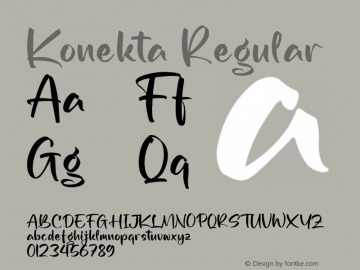 Konekta Version 1.00;October 10, 2021;FontCreator 13.0.0.2683 64-bit图片样张