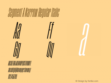 Segment A Narrow Regular Italic Version 1.001;hotconv 1.0.109;makeotfexe 2.5.65596图片样张