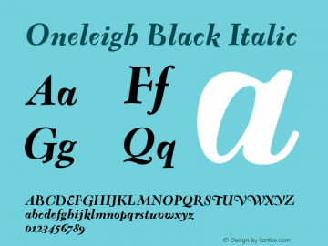 Oneleigh Black Italic Version 001.000图片样张