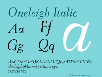 Oneleigh Italic Version 001.000图片样张