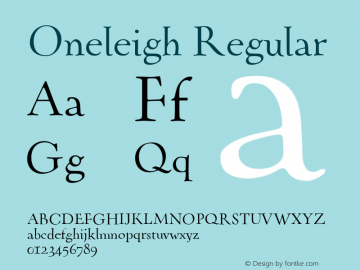 Oneleigh Regular Version 001.000图片样张