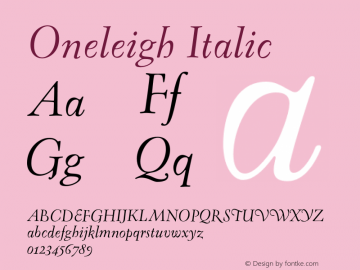 Oneleigh Italic 001.000图片样张