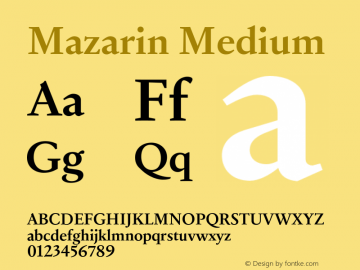 Mazarin Medium Version 1.002图片样张