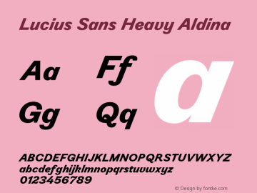 Lucius Sans Heavy Aldina Version 1.000;FEAKit 1.0图片样张