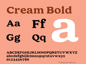 Cream Bold Version 1.000;hotconv 1.0.109;makeotfexe 2.5.65596图片样张