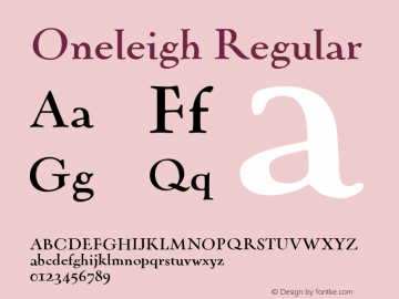 Oneleigh Regular Version 001.000图片样张