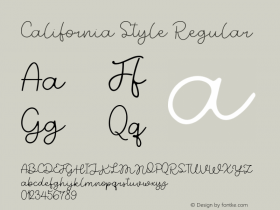 California Style Regular Version 1.000;hotconv 1.0.109;makeotfexe 2.5.65596图片样张