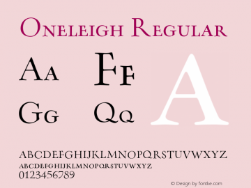 Oneleigh Regular Version 001.000图片样张