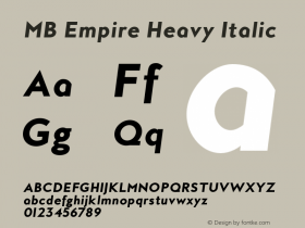 MBEmpire-HeavyItalic Version 1.000图片样张