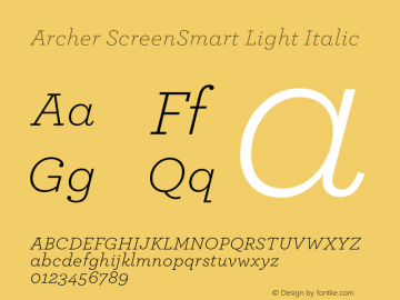 ArcherSSm-LightItalic Version 1.301 | wf-rip DC20190215图片样张