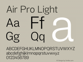 Air Pro Light Version 2.000;hotconv 1.0.109;makeotfexe 2.5.65596图片样张