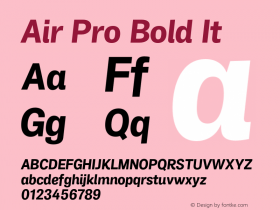 Air Pro Bold It Version 1.000;hotconv 1.0.109;makeotfexe 2.5.65596图片样张