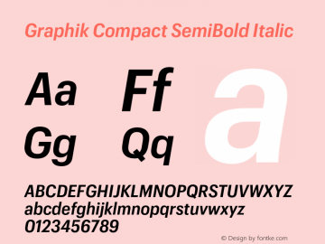 GraphikCompact-SemiBoldItalic Version 1.1 2017 | wf-rip DC20170725图片样张