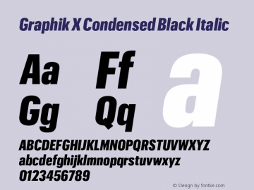 GraphikXCondensed-BlackIt Version 1.1 2017 | wf-rip DC20170725图片样张