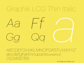 GraphikLCG-ThinItalic Version 1.0 2009 | wf-rip DC20120425图片样张