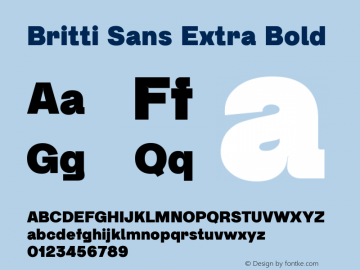 Britti Sans Extra Bold Version 1.000 | web-ttf图片样张