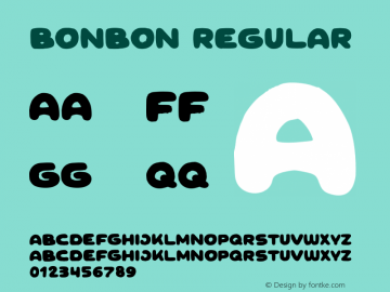 Bonbon Version 1.003;Fontself Maker 3.5.7图片样张