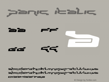 Panic Italic Macromedia Fontographer 4.1 Font Sample