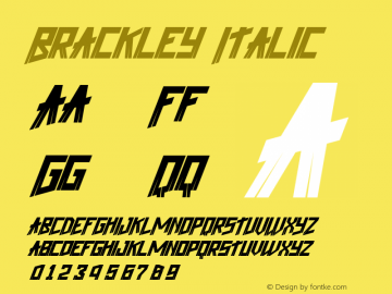 Brackley Italic Version 1.002;Fontself Maker 3.5.6图片样张