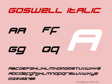 Goswell Italic Version 1.003;Fontself Maker 3.5.4图片样张