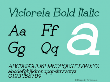 Victorela Bold Italic Version 1.002;Fontself Maker 3.5.4图片样张