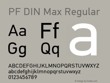 PF DIN Max Regular Version 5.015 | web-ttfv图片样张