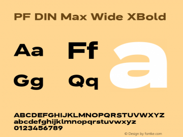 PF DIN Max Wide XBold Version 5.015 | web-ttf图片样张