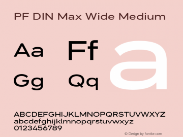 PF DIN Max Wide Medium Version 5.015 | web-ttf图片样张