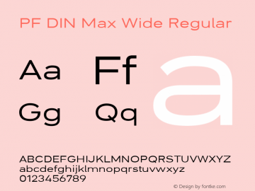 PF DIN Max Wide Regular Version 5.015 | web-ttf图片样张