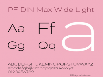 PF DIN Max Wide Light Version 5.015 | web-ttf图片样张