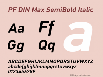 PF DIN Max SemiBold Italic Version 5.015 | web-ttf图片样张