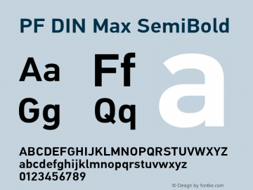 PF DIN Max SemiBold Version 5.015 | web-ttf图片样张