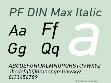 PF DIN Max Italic Version 5.015 | web-ttf图片样张