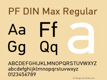 PF DIN Max Regular Version 5.015 | web-ttf图片样张