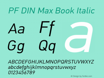 PF DIN Max Book Italic Version 5.015 | web-ttf图片样张