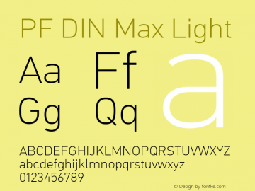 PF DIN Max Light Version 5.015 | web-ttf图片样张
