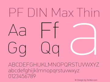 PF DIN Max Thin Version 5.015 | web-ttf图片样张