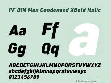 PF DIN Max Cond XBold Ita Version 5.015 | web-ttf图片样张