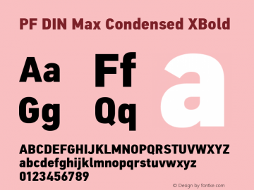 PF DIN Max Condensed XBold Version 5.015 | web-ttf图片样张