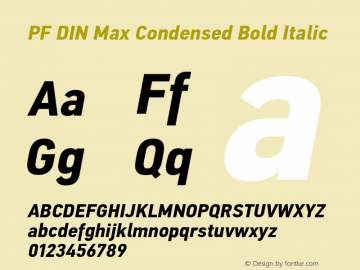 PF DIN Max Cond Bold Ita Version 5.015 | web-ttf图片样张
