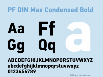 PF DIN Max Condensed Bold Version 5.015 | web-ttf图片样张