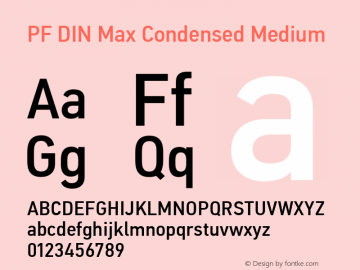 PF DIN Max Condensed Medium Version 5.015 | web-ttf图片样张