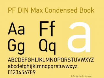 PF DIN Max Condensed Book Version 5.015 | web-ttf图片样张