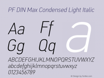 PF DIN Max Cond Light Ita Version 5.015 | web-ttf图片样张