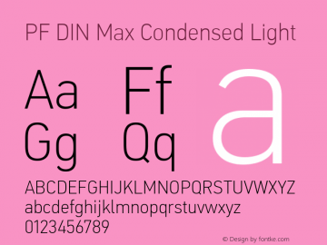 PF DIN Max Condensed Light Version 5.015 | web-ttf图片样张