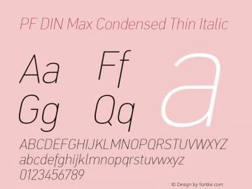 PF DIN Max Cond Thin Ita Version 5.015 | web-ttf图片样张