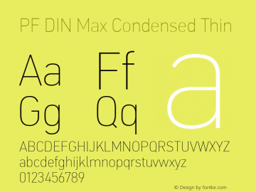 PF DIN Max Condensed Thin Version 5.015 | web-ttf图片样张