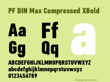 PF DIN Max Compressed XBold Version 5.015 | web-ttf图片样张