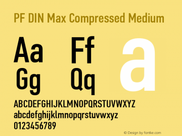 PF DIN Max Compressed Medium Version 5.015 | web-ttf图片样张